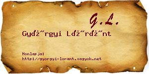 Györgyi Lóránt névjegykártya
