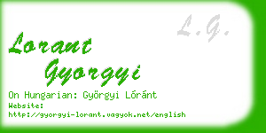 lorant gyorgyi business card