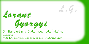 lorant gyorgyi business card